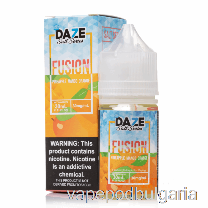 Vape 10000 Дръпки Iced ананас манго портокал - 7 Daze фюжън сол - 30ml 30mg